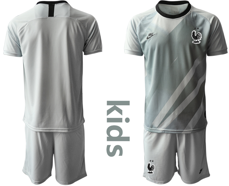 Cheap 2021 European Cup France gray goalkeeper Youth soccer jerseys